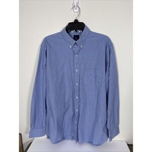 Tailorbyrd Men's XL BlueWhite Gingham L/S Button‎ Down Shirt C2